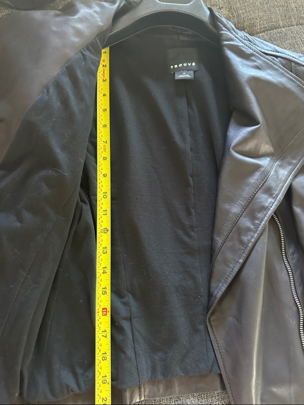 Trouvé Women's Black Leather Moto Jacket - Picture 8 of 10